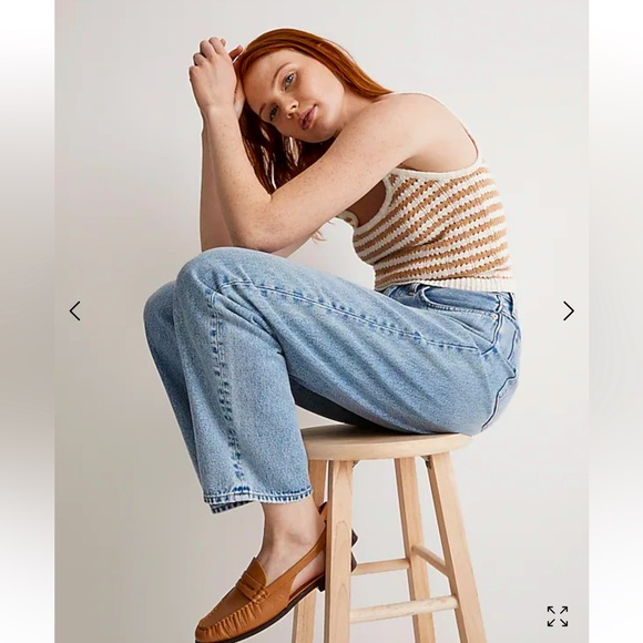 Madewell Open Knit Striped Open-Stitch Sweater Tank! NWT! - Picture 3 of 13